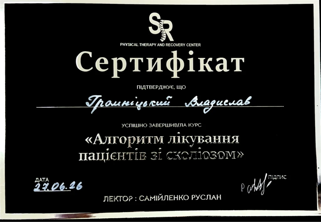 сертифікат Громніцький Владислав Леонідович